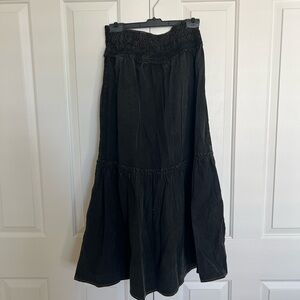 Ganni Black Cotton Maxi Skirt